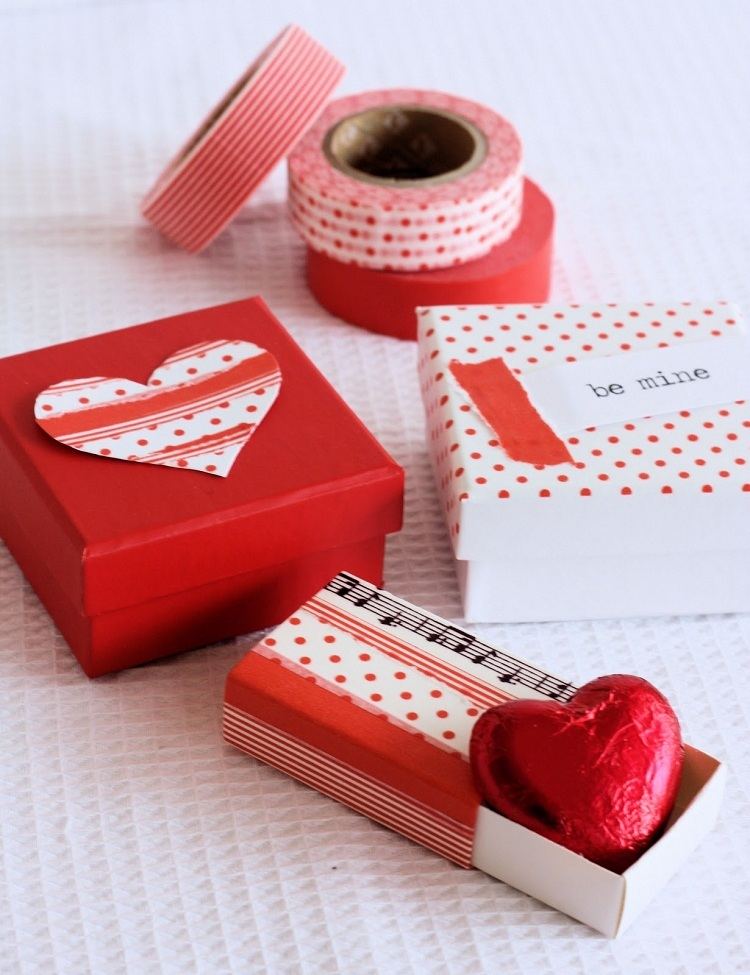 Valentines day gift wrap decorating ideas washi tape
