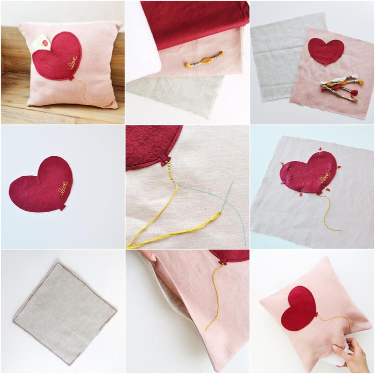 diy valentines day heart pocket pillow tutorial