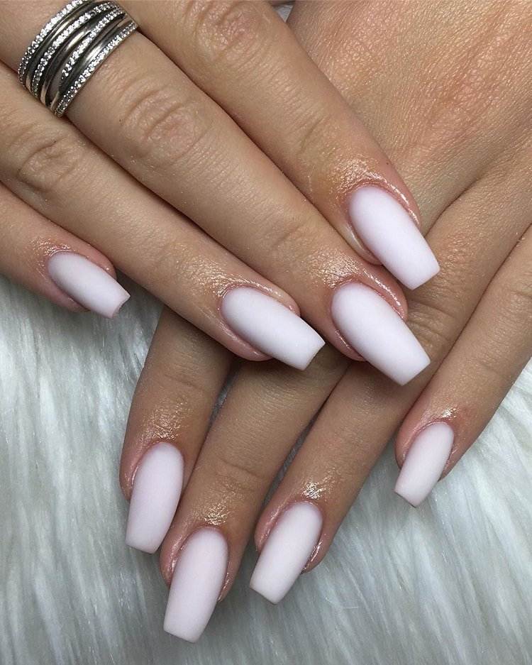 matte milky nails white manicure ideas