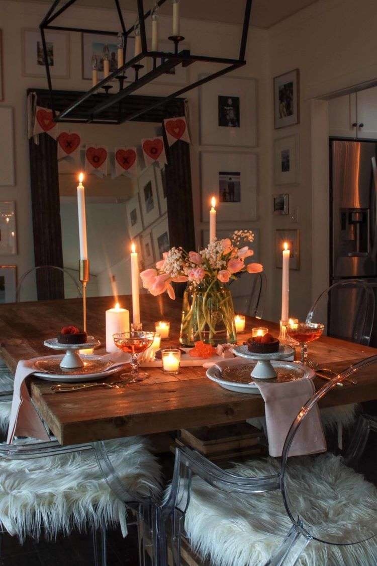 romantic table setting for two Valentines day dinner ideas