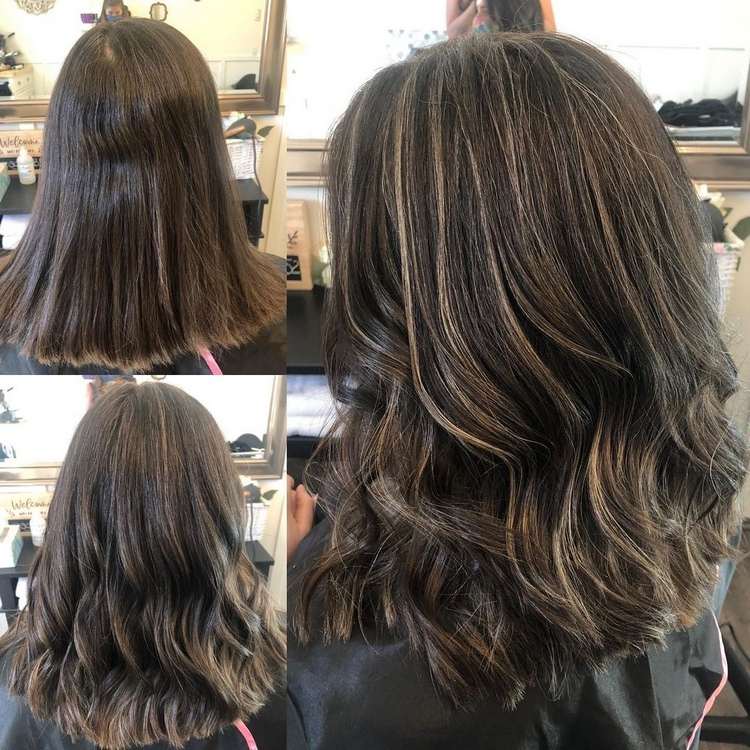 Conceal gray hair on brunettes with babylights