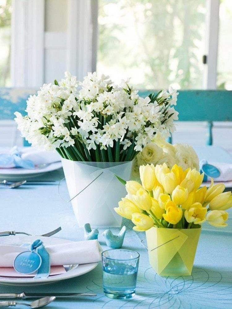 DIY Easter table centerpiece ideas spring flowers