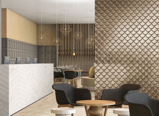 Gold-fish-scale-wall-tile-contemporary-home-interiors