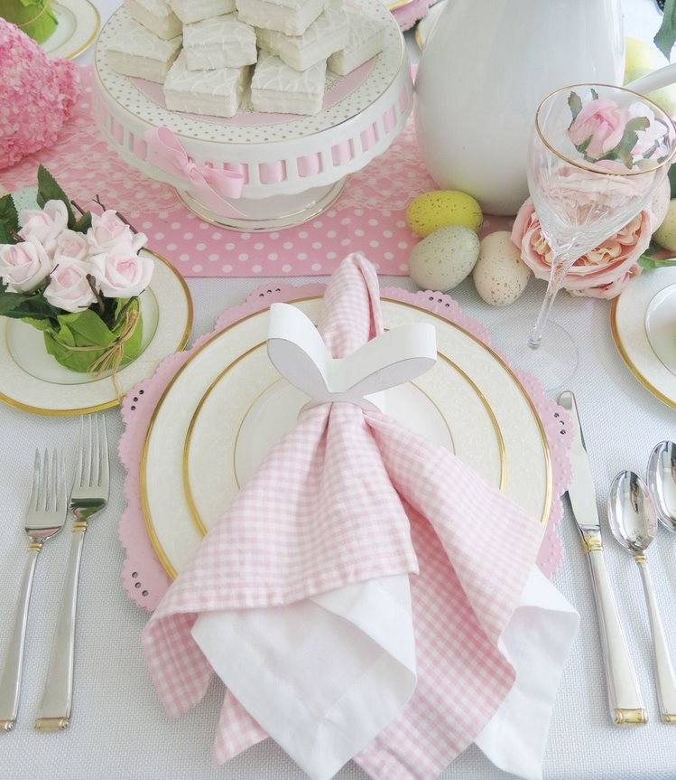 Pastel colors easter table napkin decorating ideas