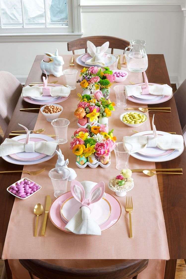 Pink and White Easter Table Decor Ideas Tender and Delicate Tablescape