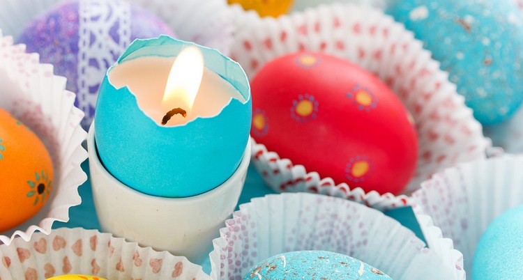 colored eggshell candles home decorating ideas