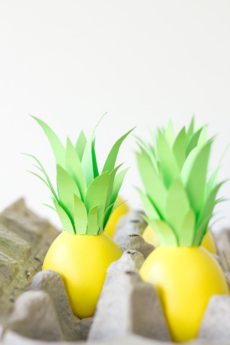 diy pineapple easter eggs fun craft ideas