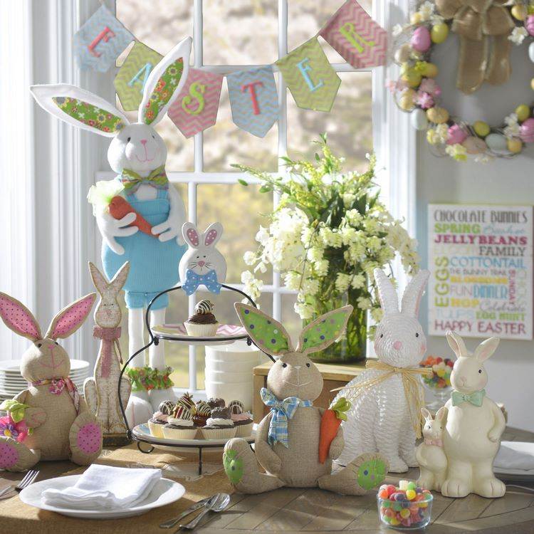 easter decorating ideas bunnies banner wreath