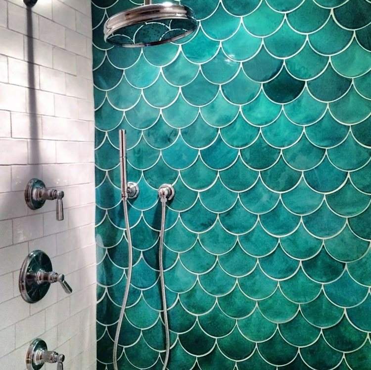 exceptional bathroom decor ideas fish scale wall tiles ideas