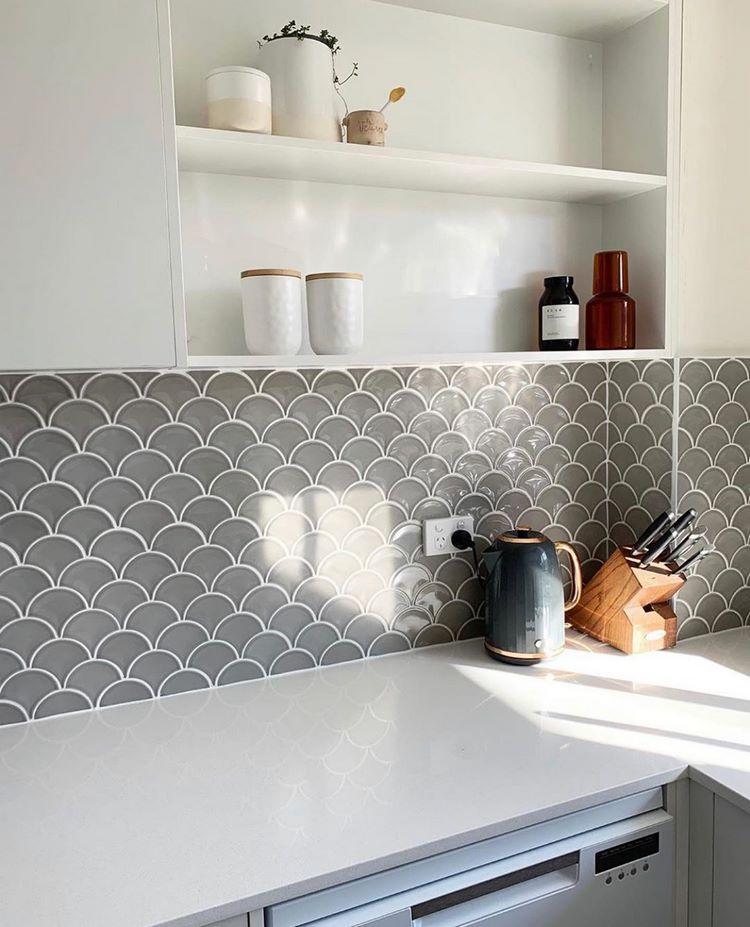 gray tile kitchen backsplash ideas