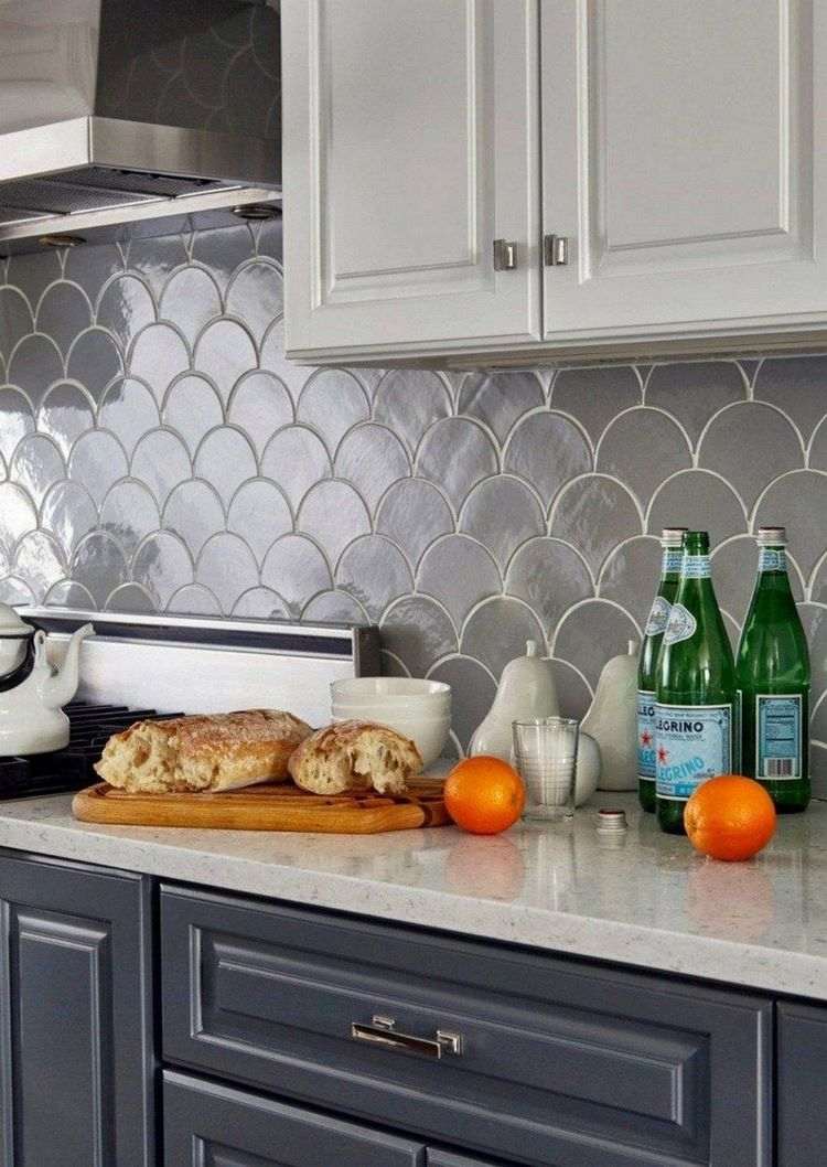 gray wall tile white grout kitchen backsplash ideas