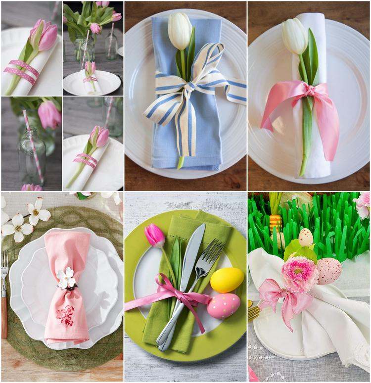 how to decorate easter napkins with spring flowers