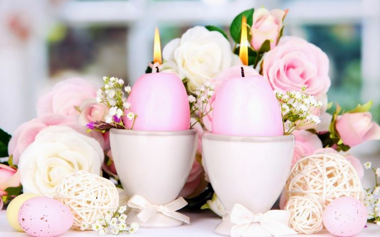 how to decorate your Easter table in pink and white