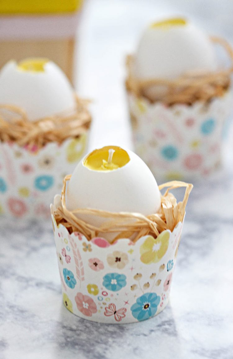 how to make a candle in an eggshell Easter craft ideas