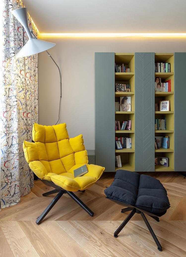 modern chair with footrest reading corner design ideas