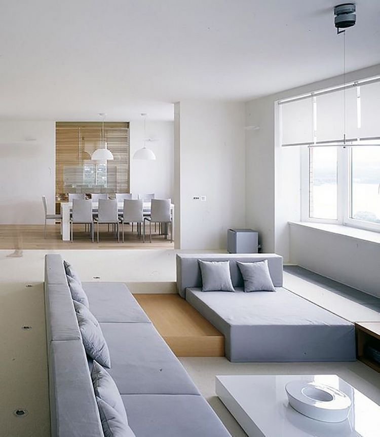 modern home ideas step down living room