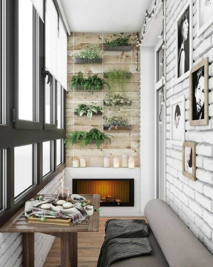 small balcony modern design dining area vertical garden