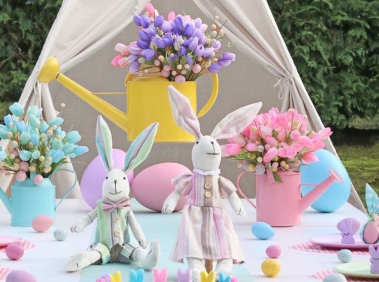 the best easter table decorating ideas bunnies spring flowers