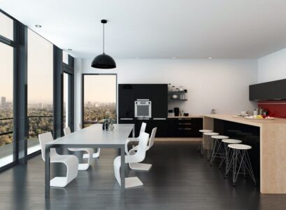 Contrasting-colors-in-interior-design- dark-floor-and-light-walls