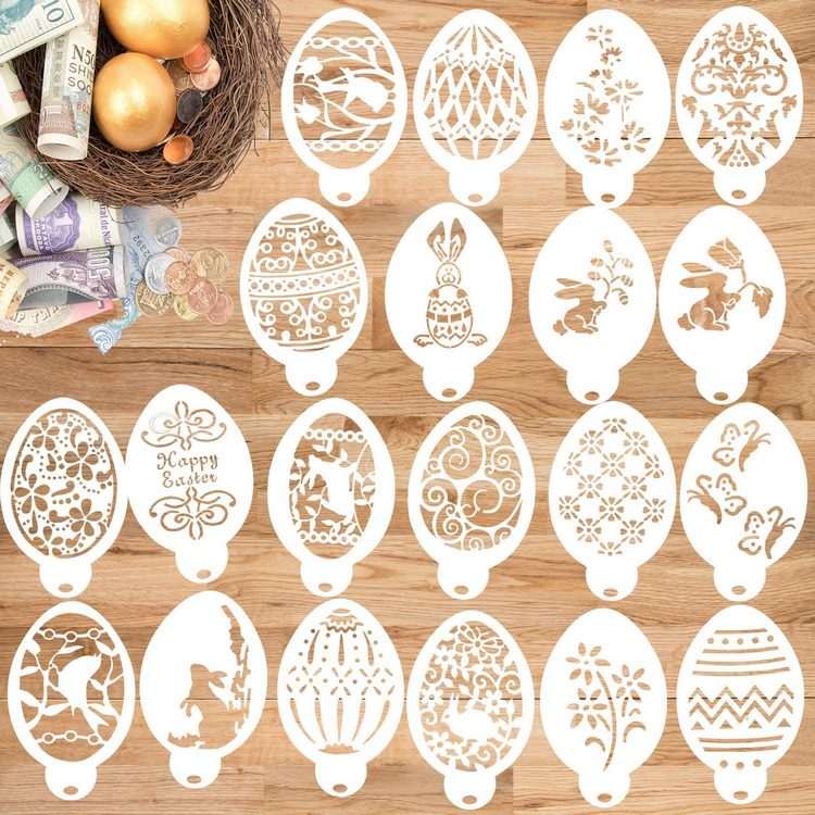 Easter window stencils DIY window decoration ideas kids crafts