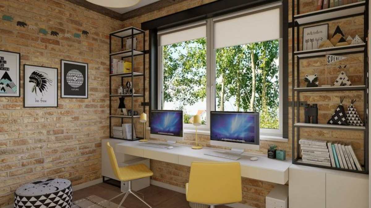 writing desk in front of window