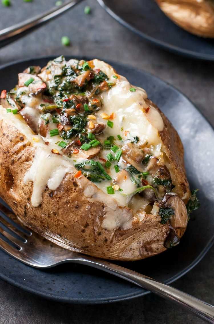 Mediterranean Style Vegan Twice Baked Potatoes