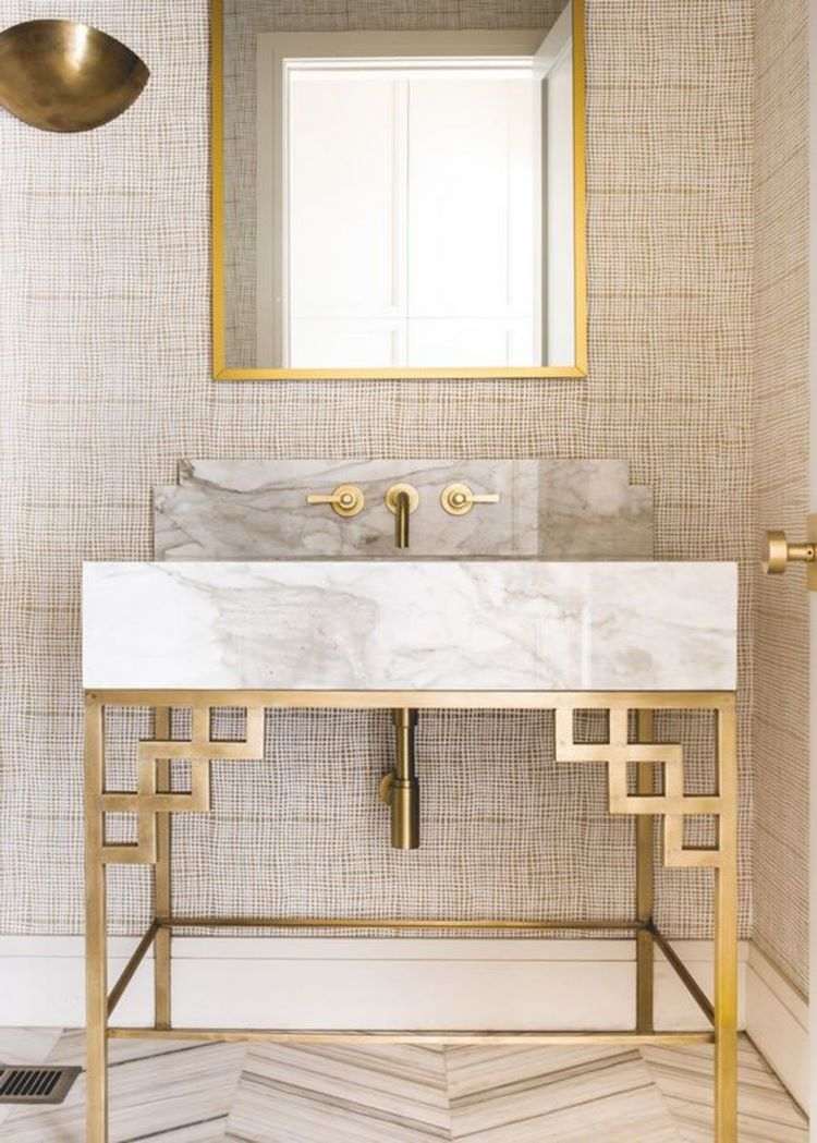 art deco bathroom ideas geometric lines sink design