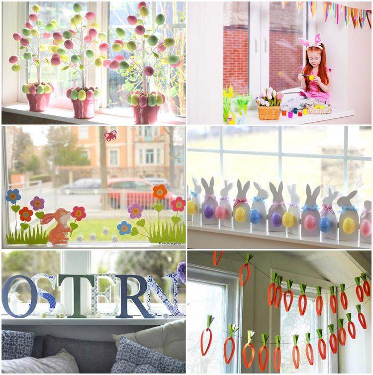 cute window decorating ideas Easter themed decor