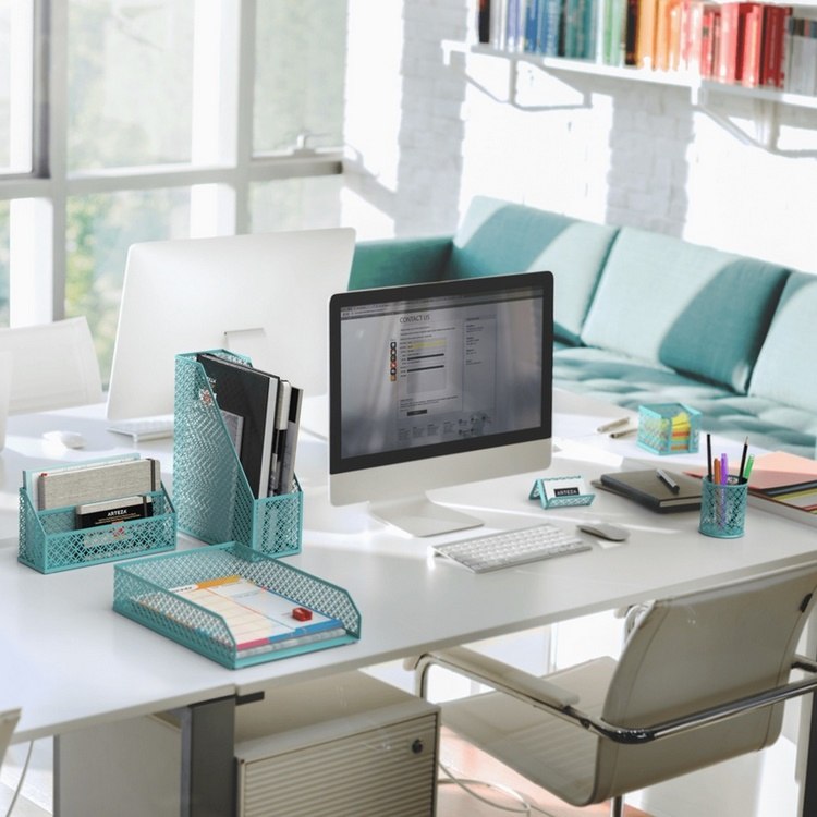 desk accessories tiffany blue set chic interior decor ideas