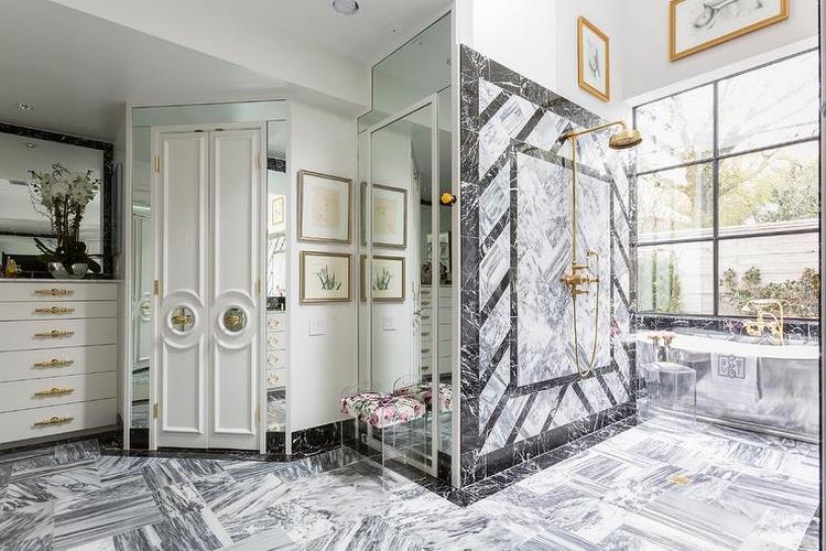 glamorous master bathroom design and decor