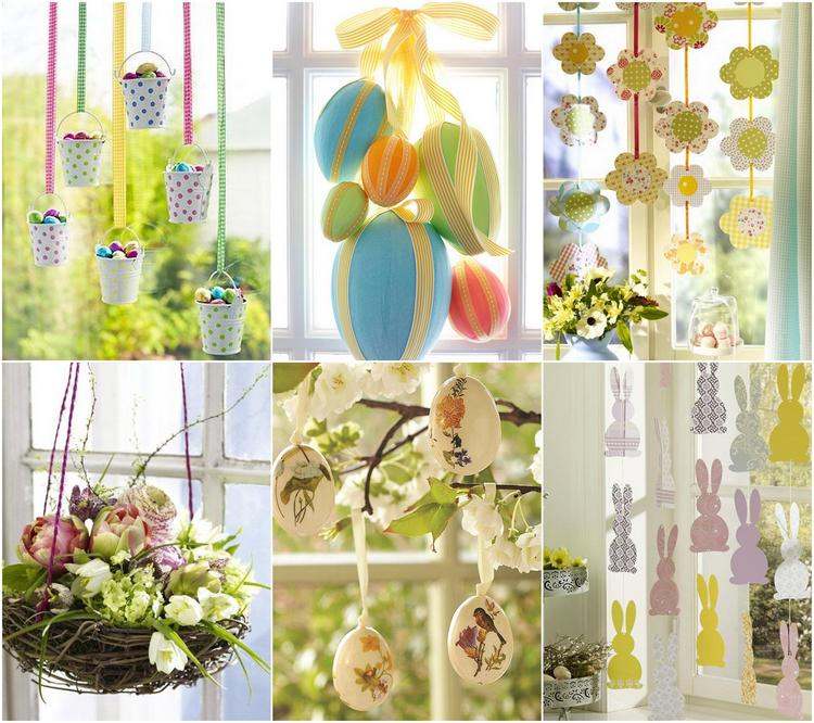hanging decorations Easter window ideas