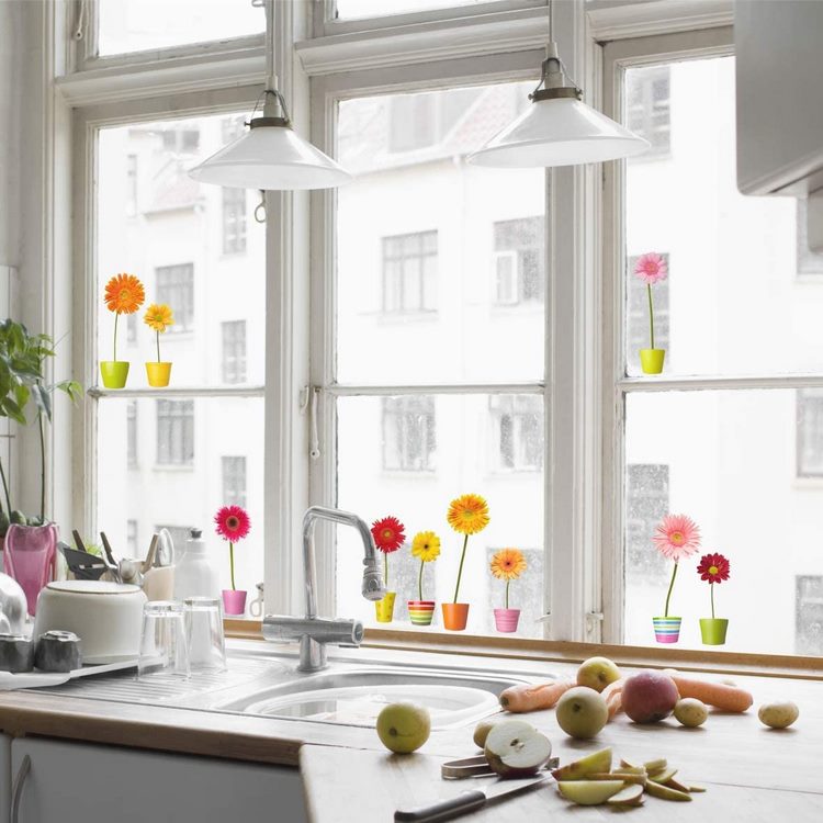 how to decorate the windows for easter spring flowers stickers