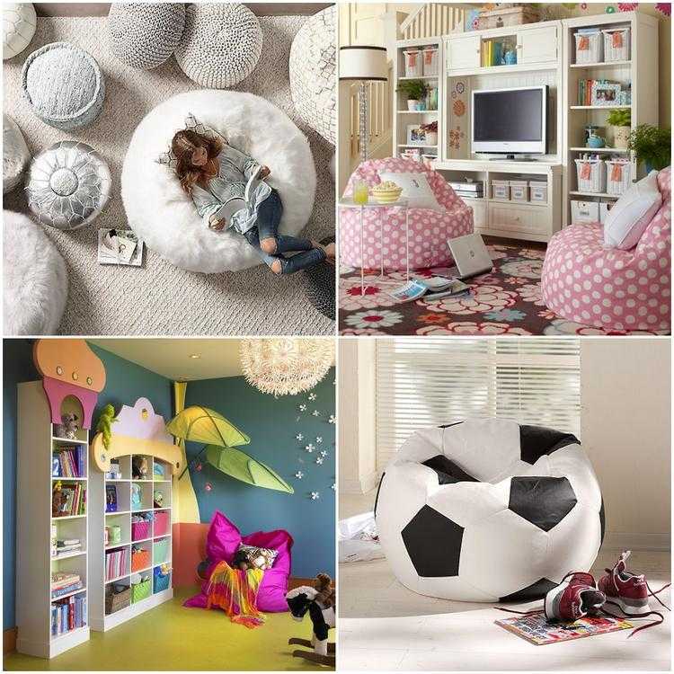 kids room playroom ideas bean bags and poufs