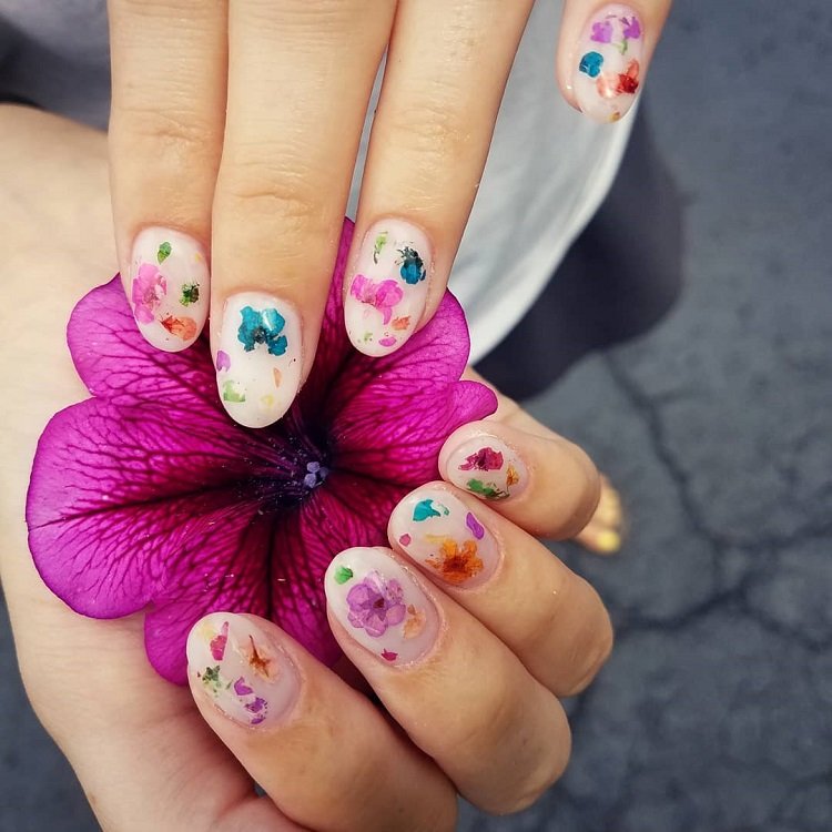 milk bath nails trendy manicure summer nail art