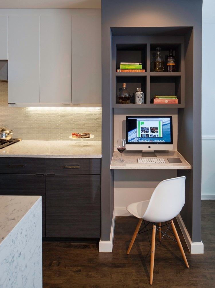 modern kitchen interiors home office in a niche
