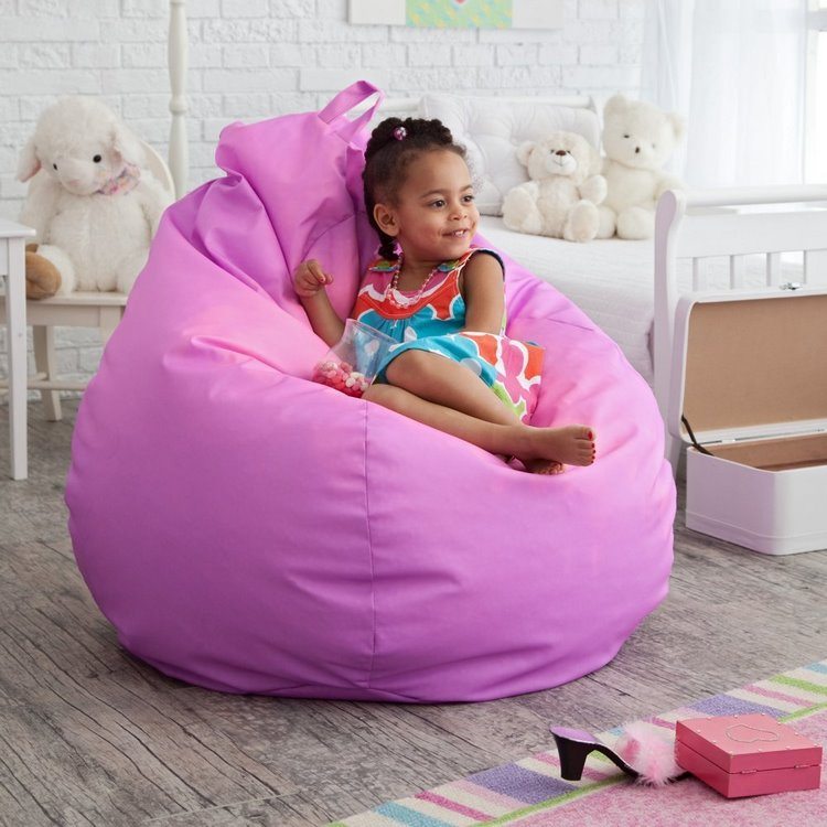 pink bean bag kids room furniture ideas