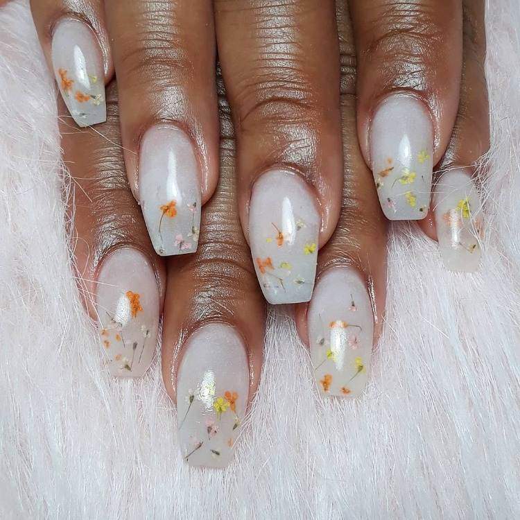trendy milk bath nails summer manicure design ideas