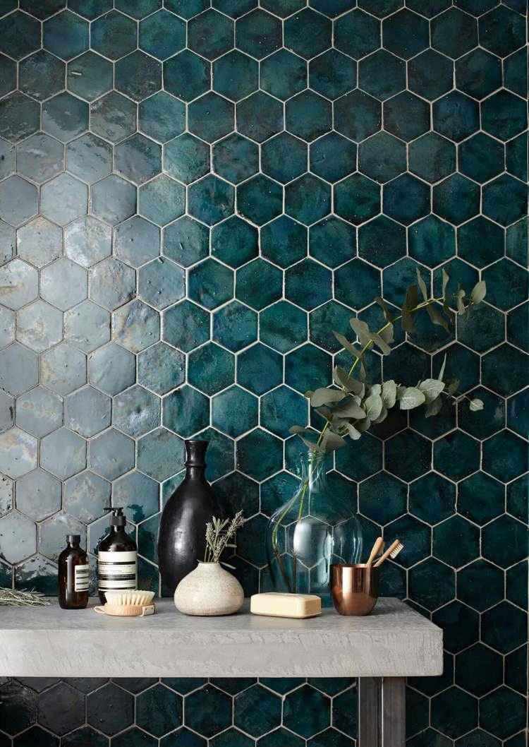 wall tile hexagonal shape honeycomb tile ideas