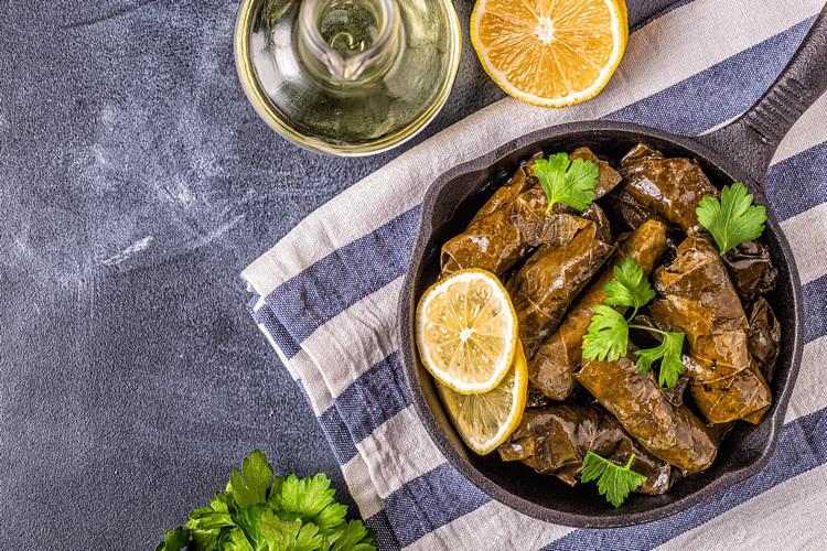 Dolmades Recipe Stuffed grape leaves with rice and meat