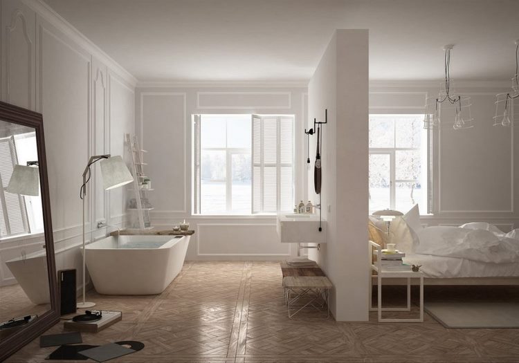 bathtub in bedroom open bathroom pros and cons