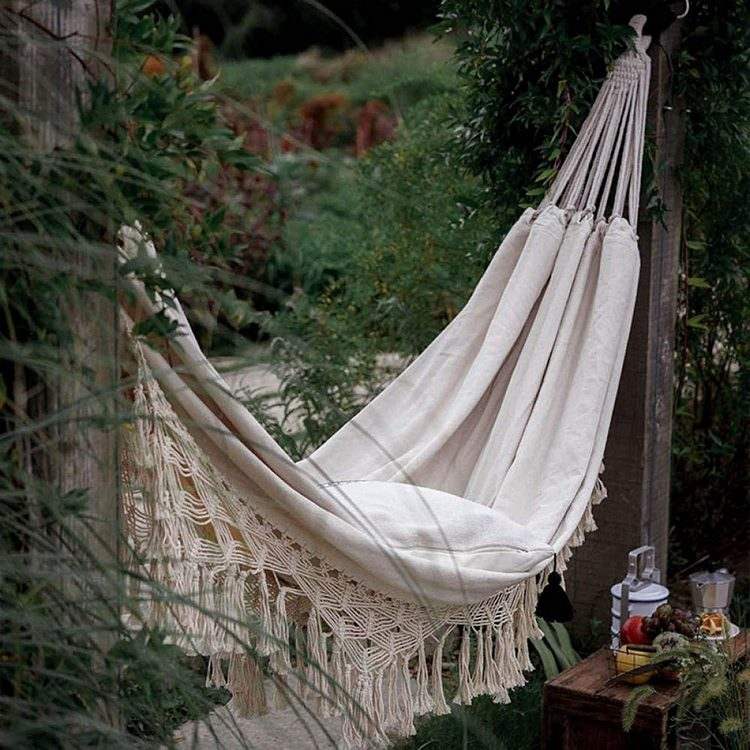 hammock in boho style garden