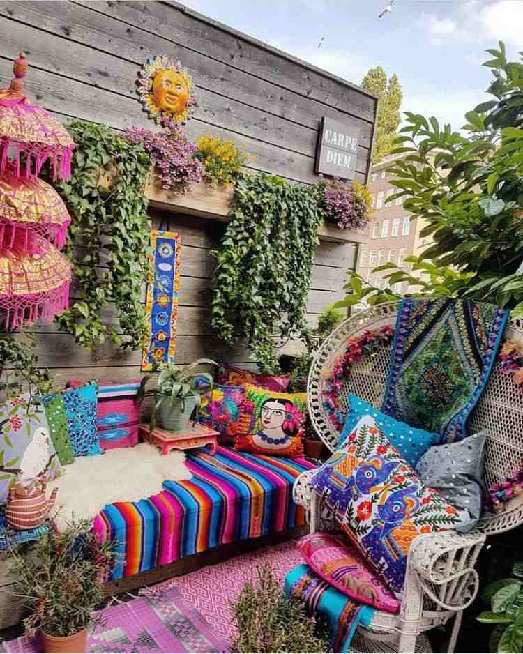 how to decorate your patio in Bohemain style