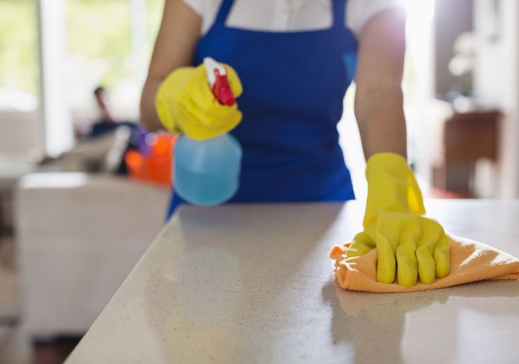 Clean kitchen surfaces countertops