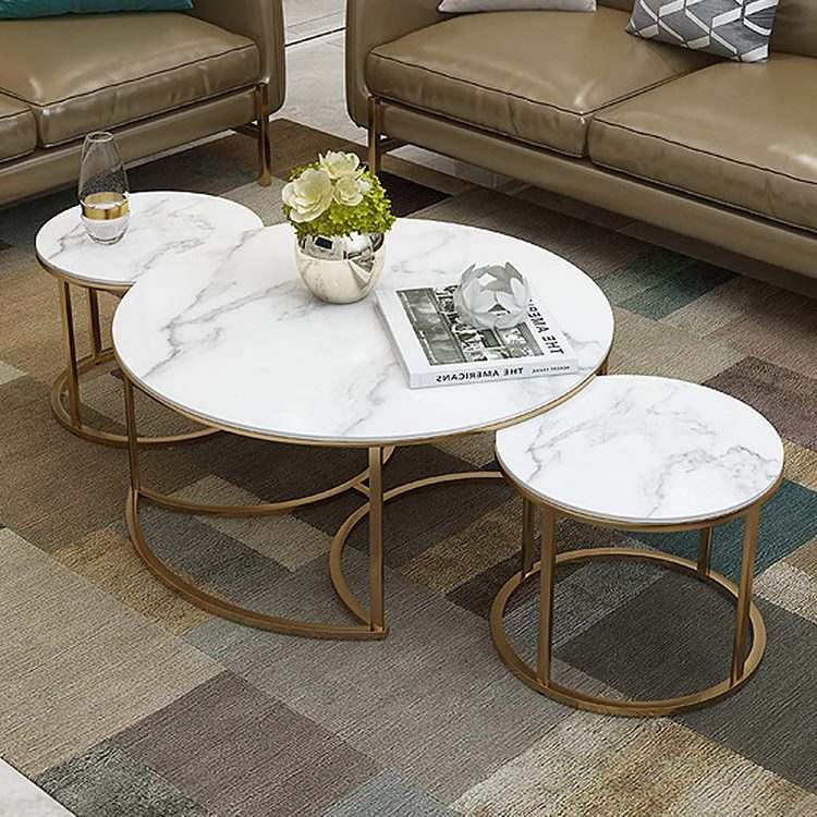 Marble top nesting coffee tables