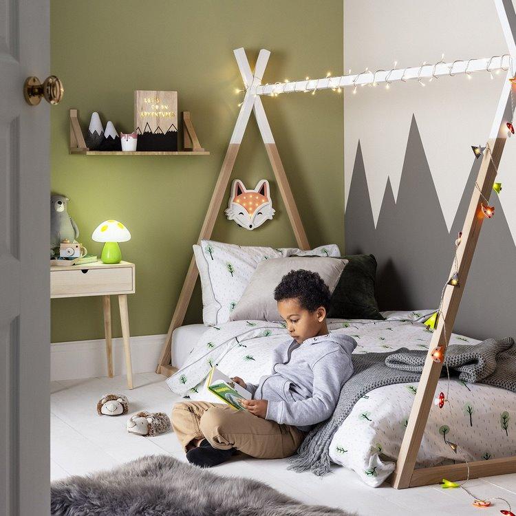 String Lights decorating floor bed Childrens Bedroom Ideas