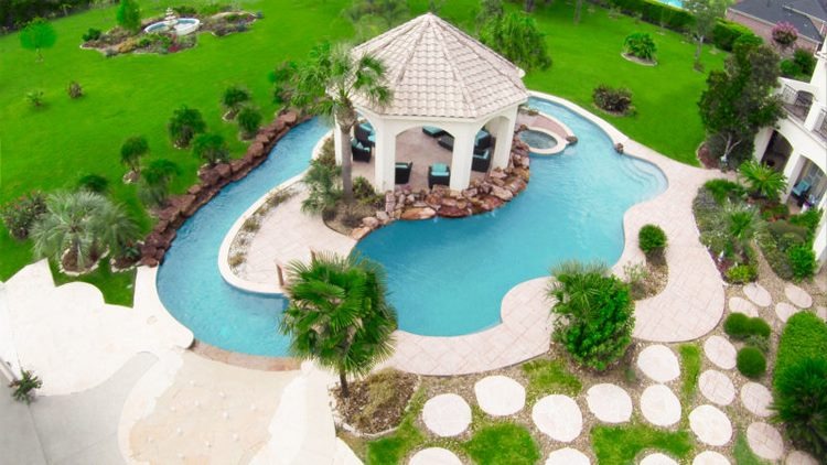 backyard landscape ideas swimming pool with gazebo 
