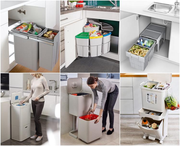 Waste sorting and recycling bins kitchen equipment ideas