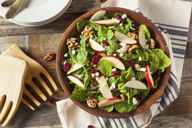 baby spinach apple and cheese salad recipe