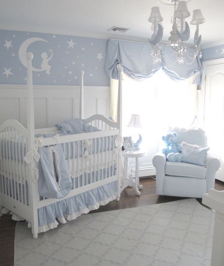 blue and white baby girl room decor ideas