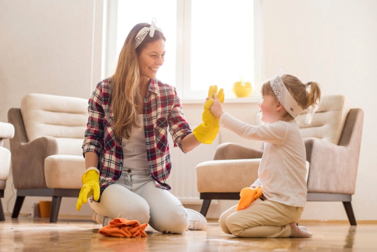 cleaning with children praise and rewards